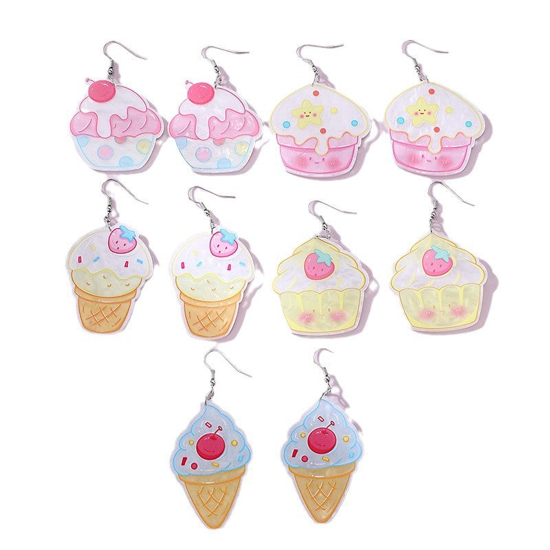 Wholesale  Light Color Ice Cream Pendant Earrings