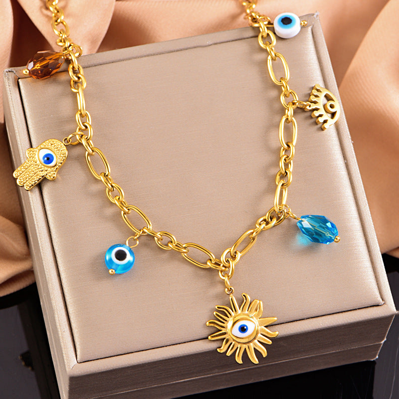 Wholesale Stainless Steel Sun Necklace AliExpress Trendy T-shirt Chain