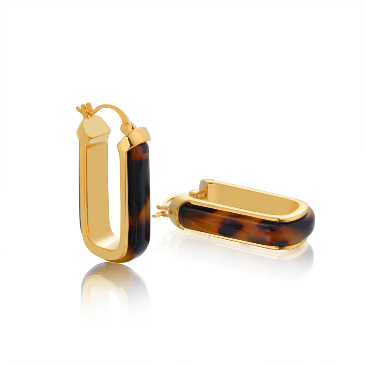 Wholesale  U-Shaped Tortoiseshell Leopard Print Earrings