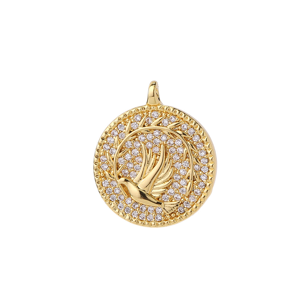 Wholesale Gold Plated Brass Honeycomb Bee Pendant Micro Set Zircon Charm DIY Jewelry Accessory Gift Boutique Resale