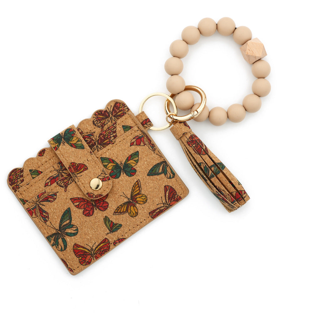 Wholesale 10PCS  Small Wallet Silicone Bead Bracelet Wristlet Keychain