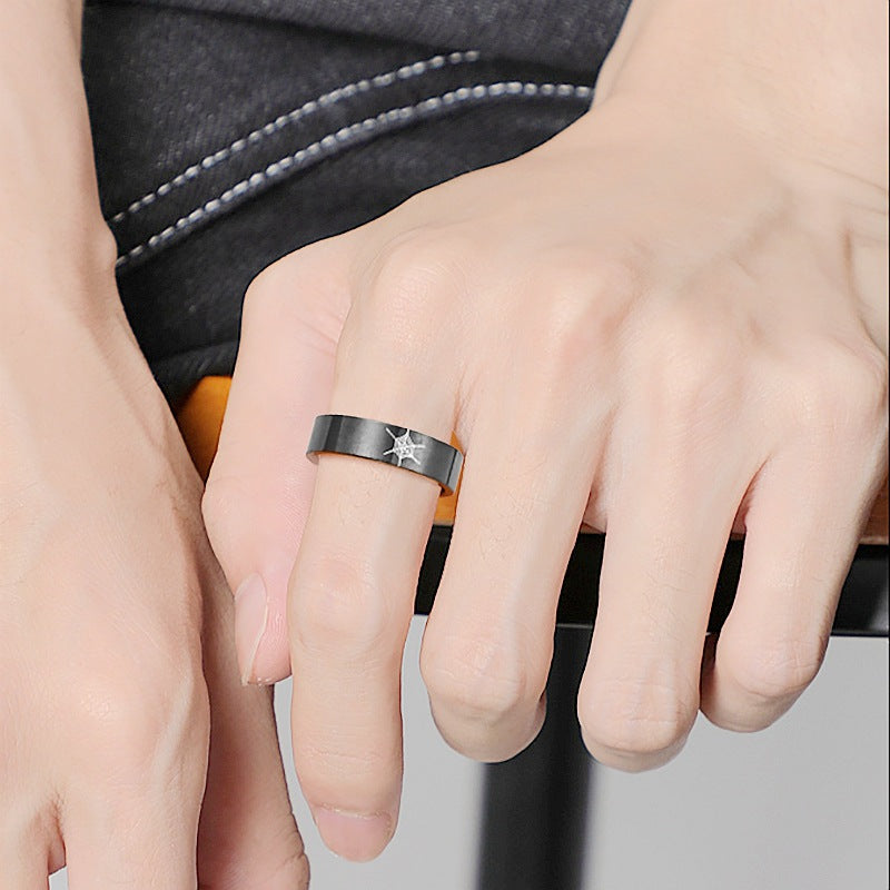 Wholesale  Titanium Steel Ring Spider Web Couple Ring