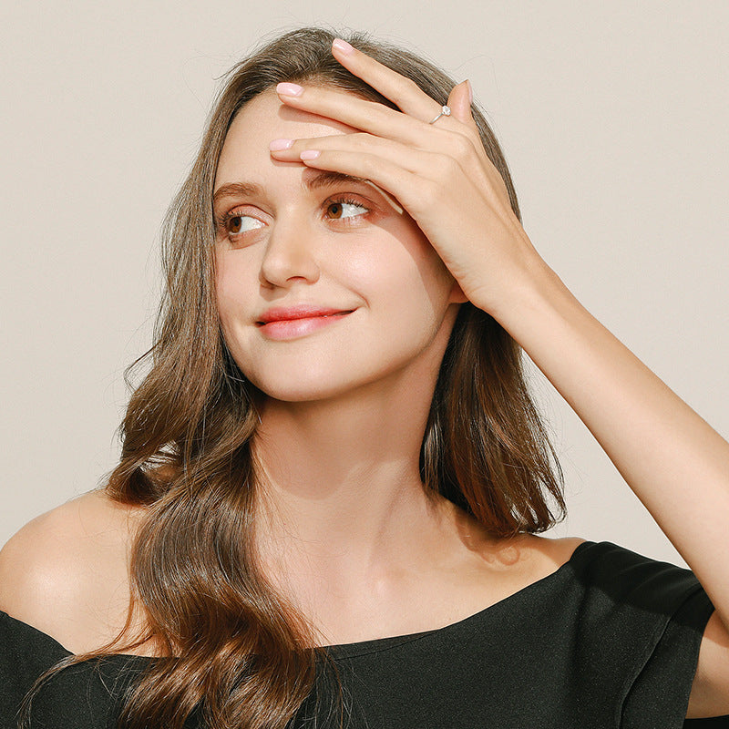 Wholesale  925 Sterling Silver Plated Platinum Classic Diamond Ring