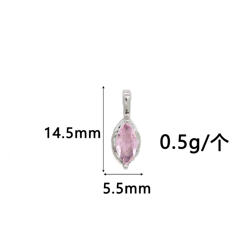 Wholesale Copper Gold-Plated Color-Preserving Pendant with Colorful Zircon Marquise