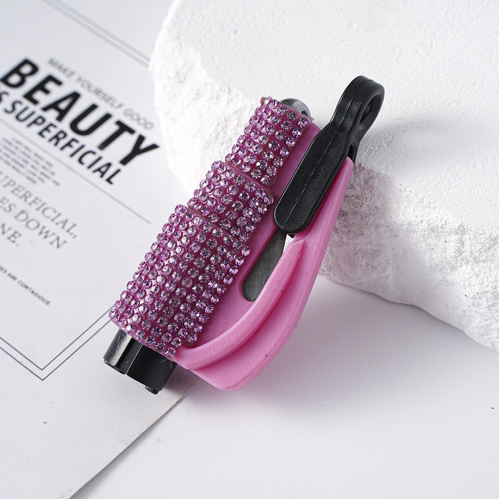 Wholesale Mini Car Hammer Seat Belt Release Keychain with Drill ACCVIP-KC-ZhiYa013