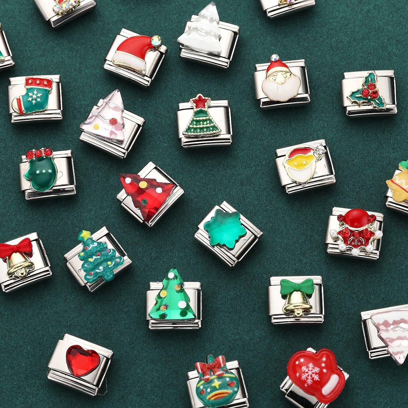 Wholesale 10pcs Italian Charm Bracelet 9mm DIY Splicing Christmas Collection Stainless Steel Composable Bracelet