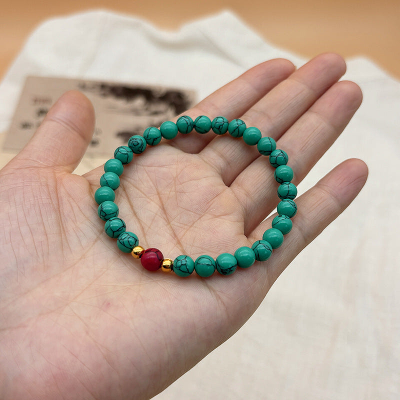 Wholesale New Chinese Style Turquoise Beaded Bracelet,  Tibetan Ethnic Design Unisex,  Gift Jewelry Accessory