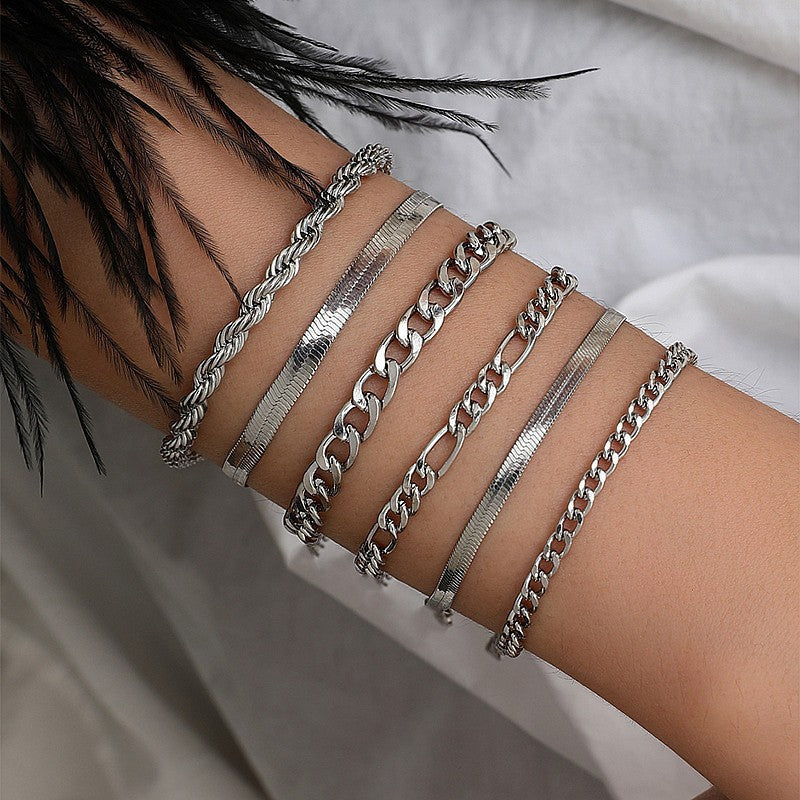 Wholesale Geometric Gold 5-Piece Stackable Bracelet Set – Chic Jewelry Accessory for Women Gift Boutique Resale