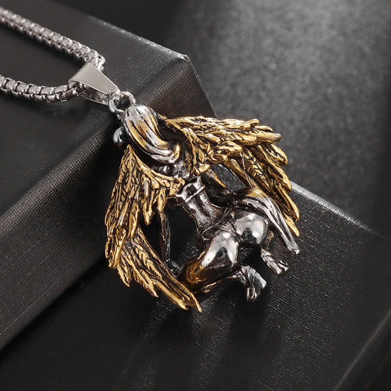 Wholesale Devil Angel Necklace Pendant Sweater Chain Long Necklace ACC-NE-Puhai002