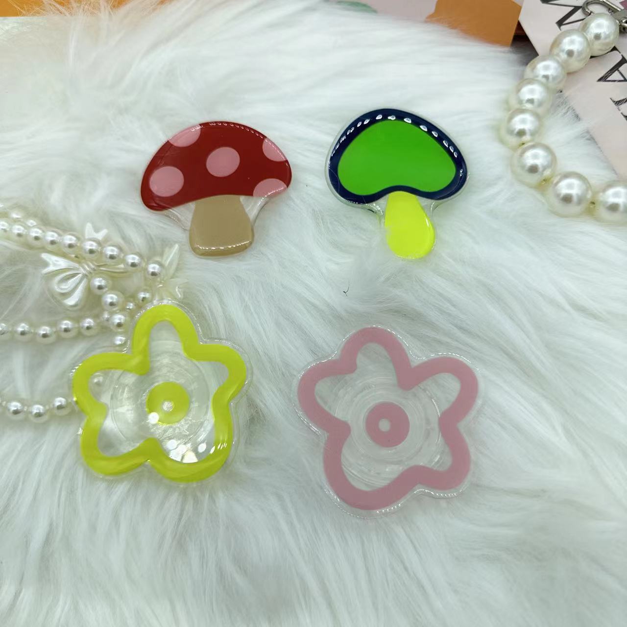 Wholesale Epoxy cartoon fun line flower phone  stand