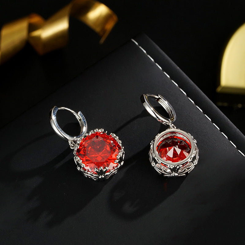 Wholesale s925 classic fashion light luxury  red earrings