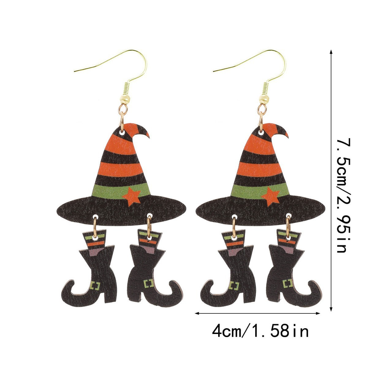 Wholesale Halloween wood chip earrings