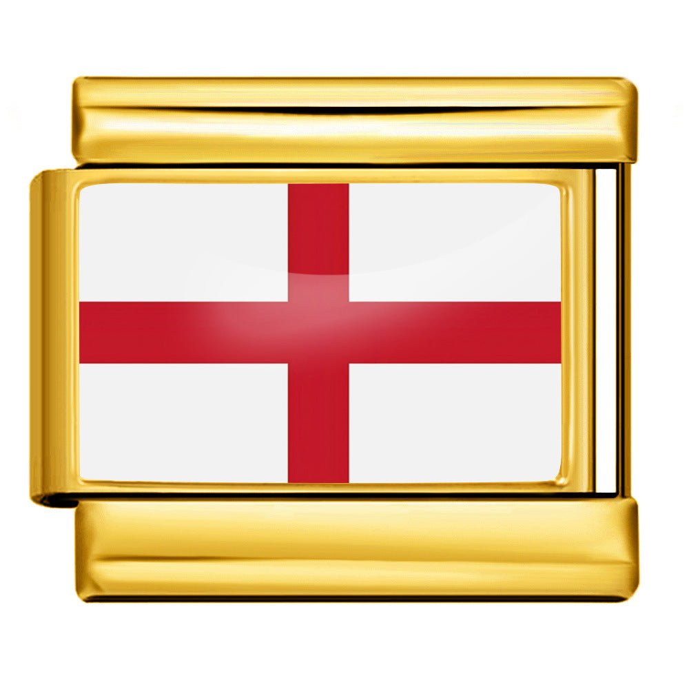 Wholesale 9mm Italian Charm Starter Bracelets DIY Flag Series Stainless Steel Composable Bracelet