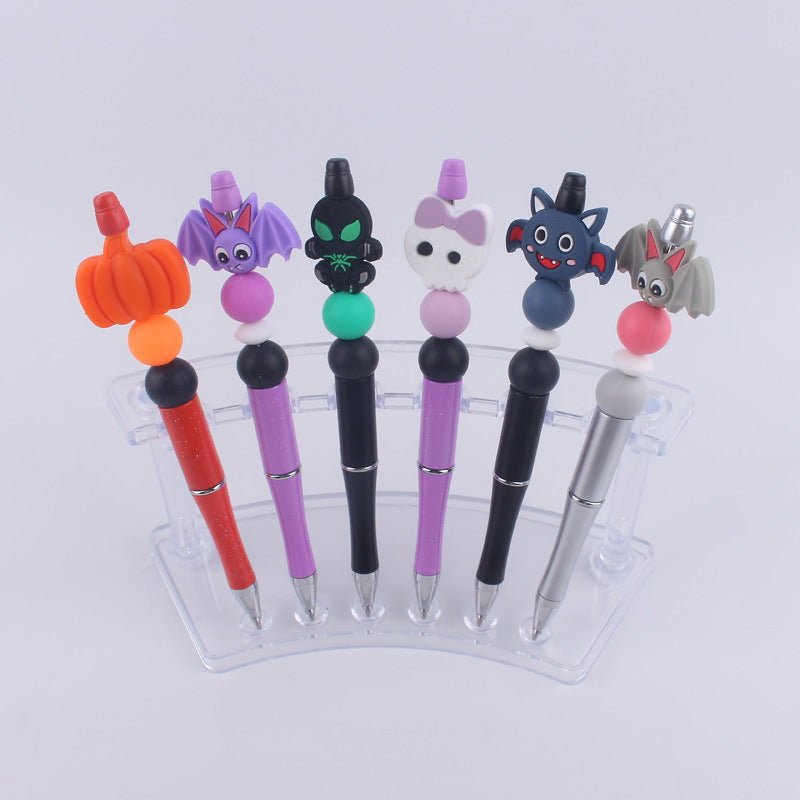 Wholesale  Halloween Pumpkin spider silicone  beaded pen