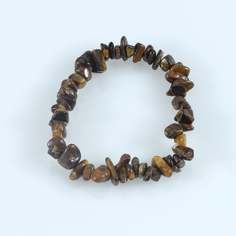 Wholesale Natural colorful gravel hand-woven elastic boho bracelet