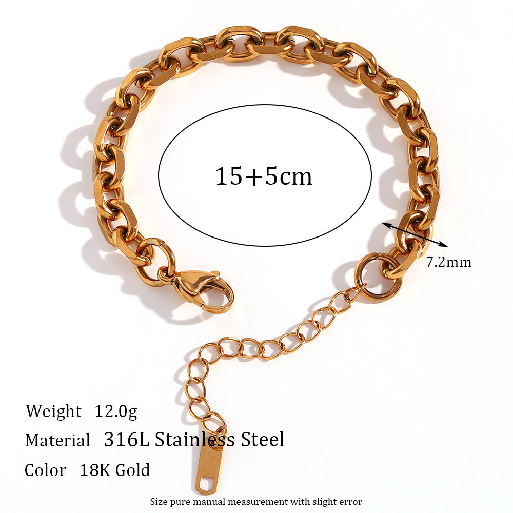 Wholesale Geometric Stainless Steel Chain Bracelet with Gold Plating,  Fashion Accessory for Women,  Boutique Resale Gift