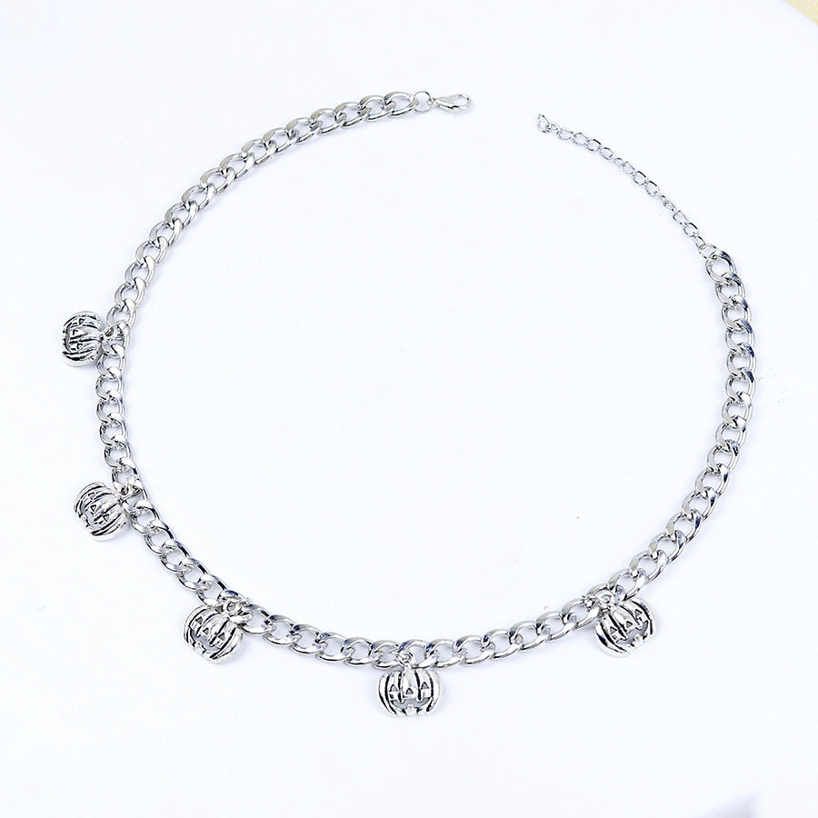Wholesale Stylish  Skull Demon Teeth Pendant Necklace Silver Tone Zinc Alloy Gothic Chic Jewelry Accessory