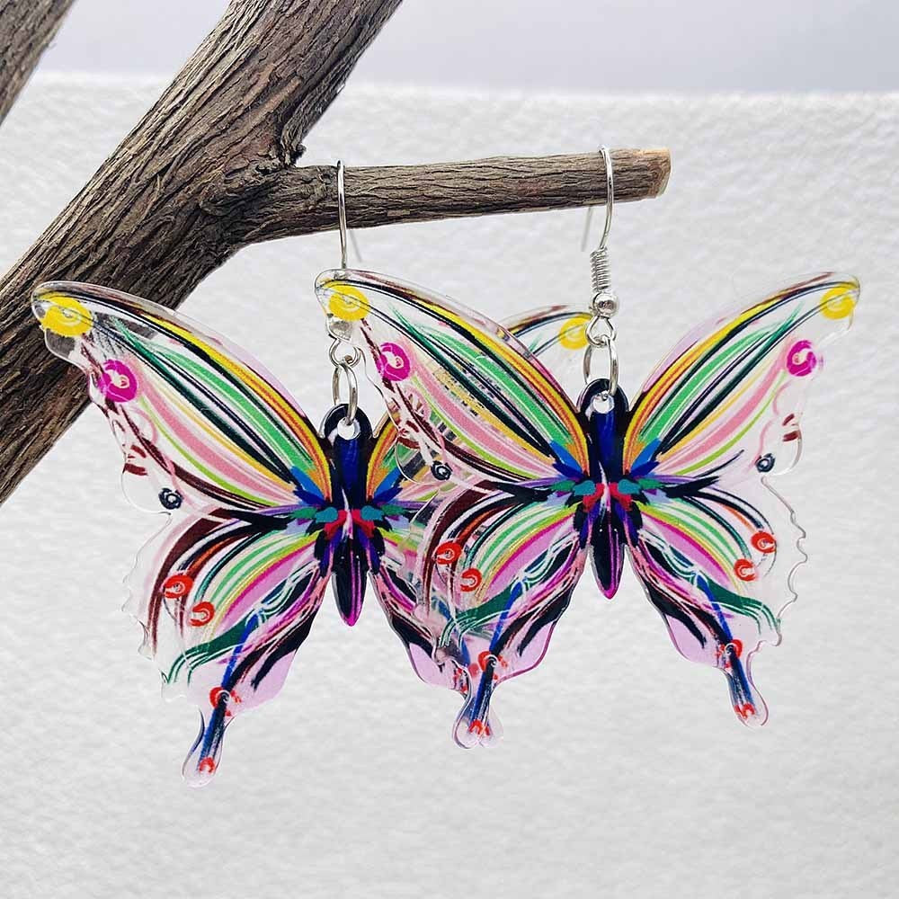 Wholesale Butterfly Colorful Retro Creative Earrings