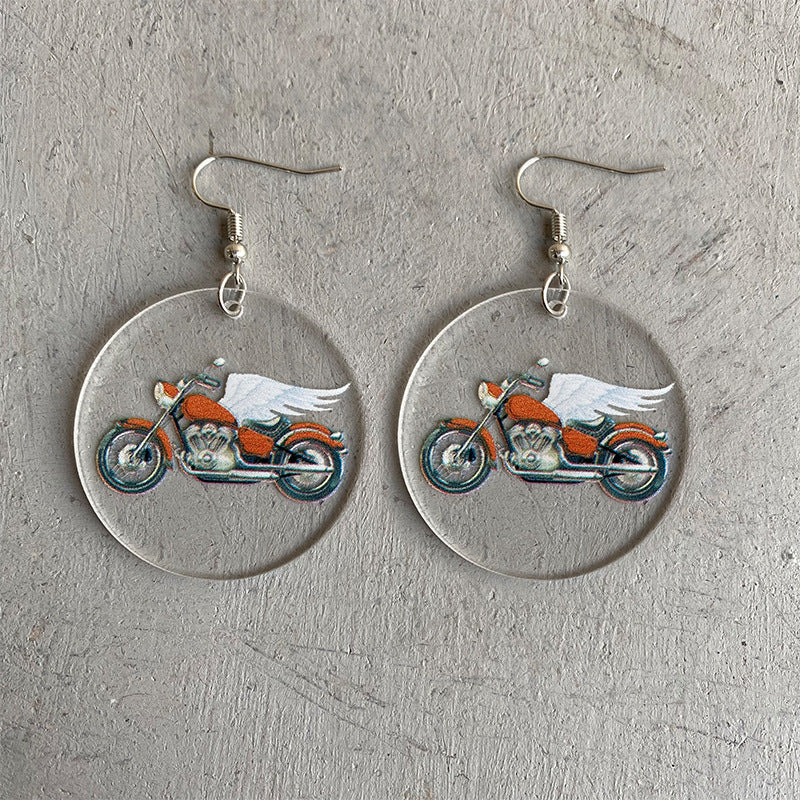 Wholesale Skull Football Bat Motorcycle Acrylic Earrings ACC-ES-HY008