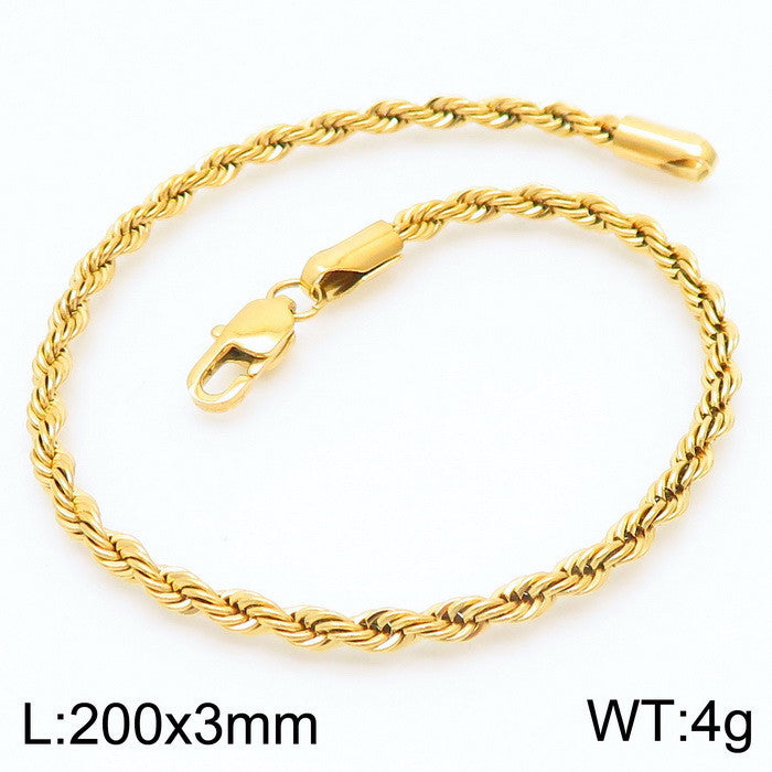 Wholesale Titanium Steel Bracelets Spiral Twist Chain Couple Bracelet ACC-BT-KaLun001
