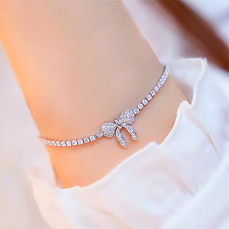 Wholesale Electroplated Alloy Bow Bracelet,  Adjustable,  Trendy Women' s Jewelry Gift