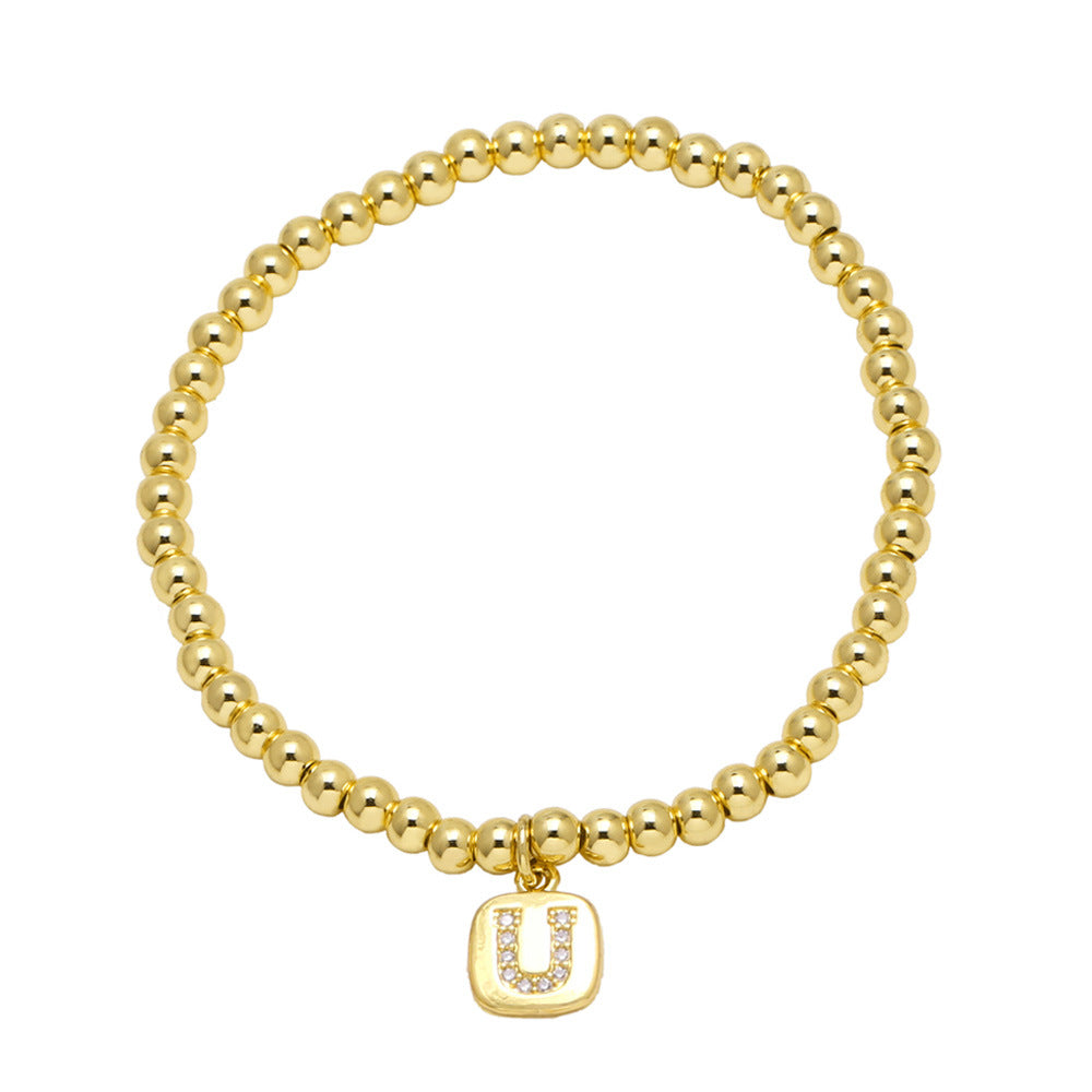 Wholesale Copper letter tag bracelet