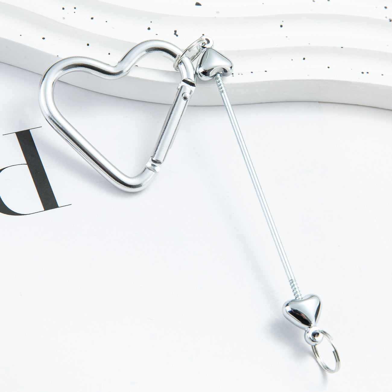 Wholesale DIY Love Beaded Mountaineering Buckle Metal Hook Keychains