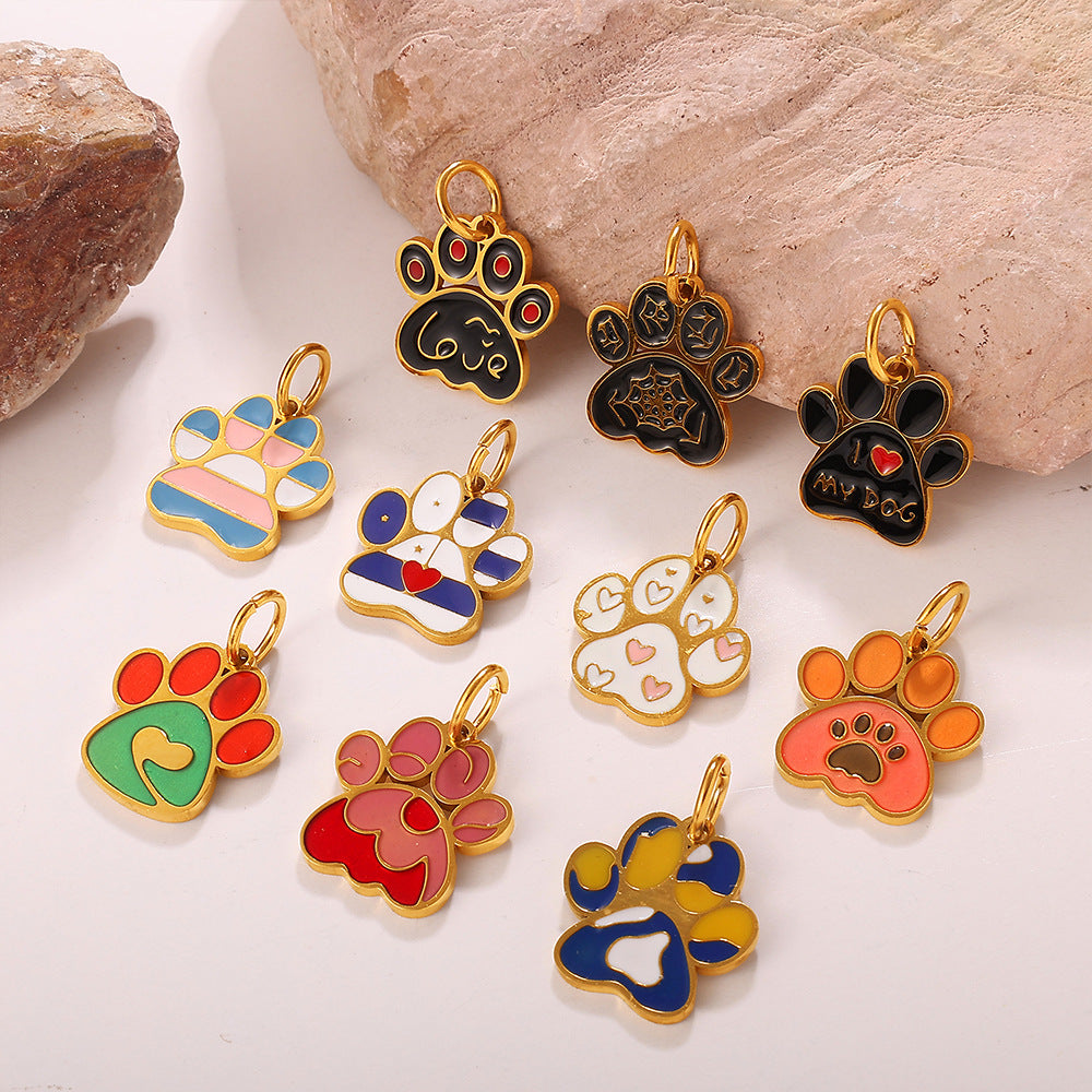 Wholesale Cute Cartoon Dog Paw Print Decorative Charms for Jewelry
