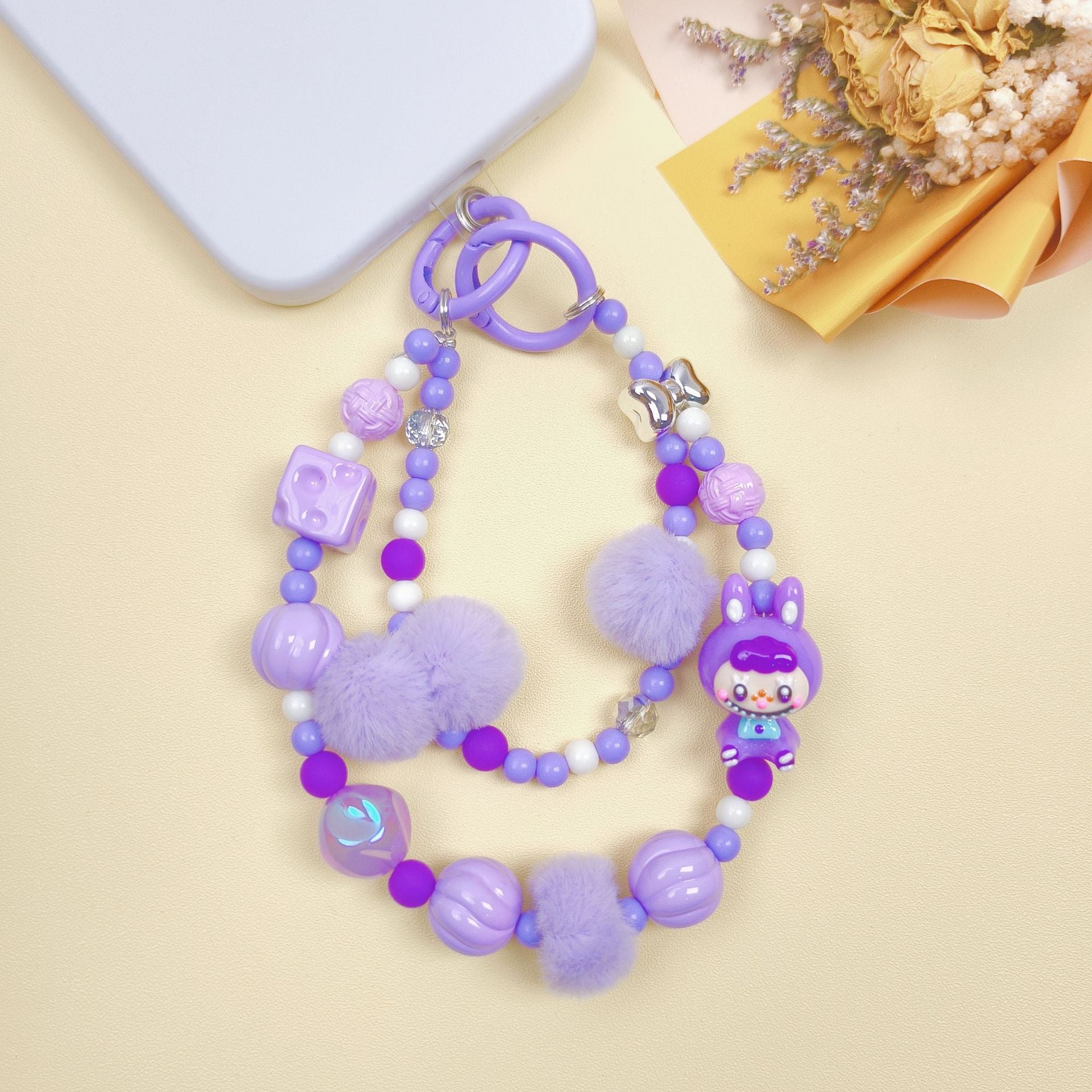 Wholesale Color Block Hand-painted Beaded Keychain  ACCVIP