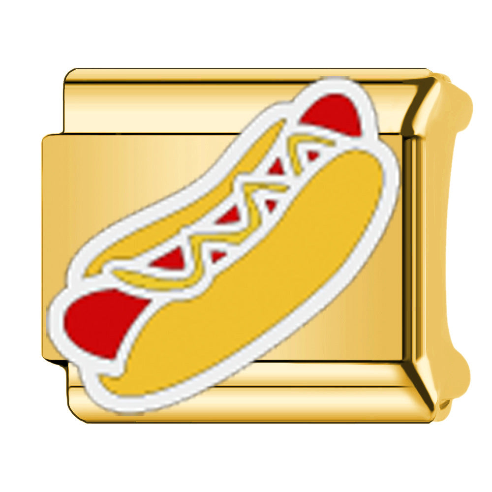 Wholesale Italian Charm Bracelet 9mm DIY  Fruit Cherry Creative Stainless Steel Composable Bracelet