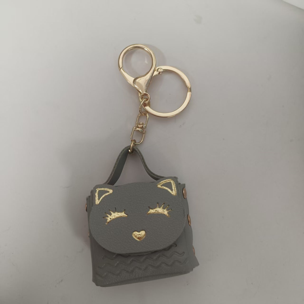 Wholesale PU Leather White Cute Cat Coin Purse Keychain Fashion Boutique Keyring Bag Charm For Daily Use