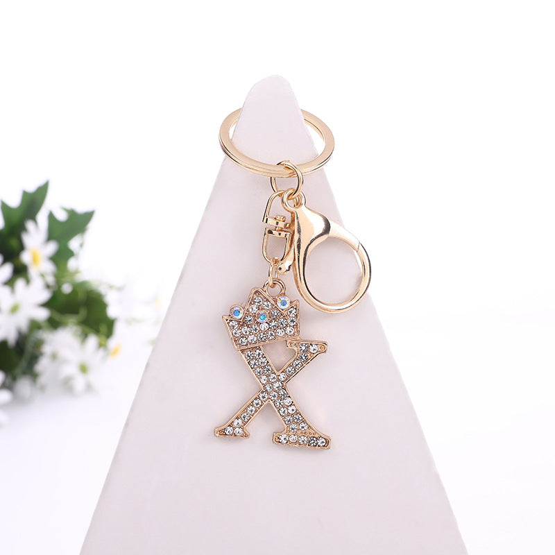 Wholesale Zinc Alloy Rhinestone Letter Keychain ACC-KC-YuanFei003