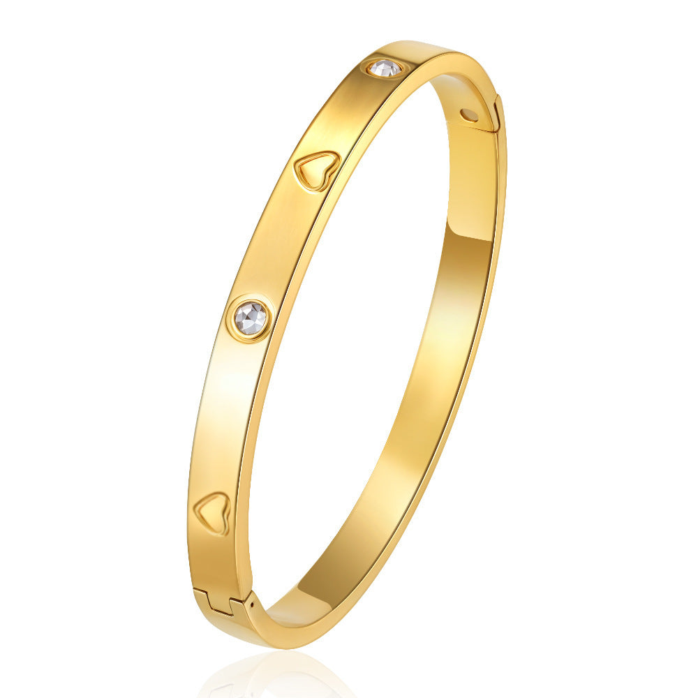Wholesale Stainless Steel Diamond Bracelet Round Clasp