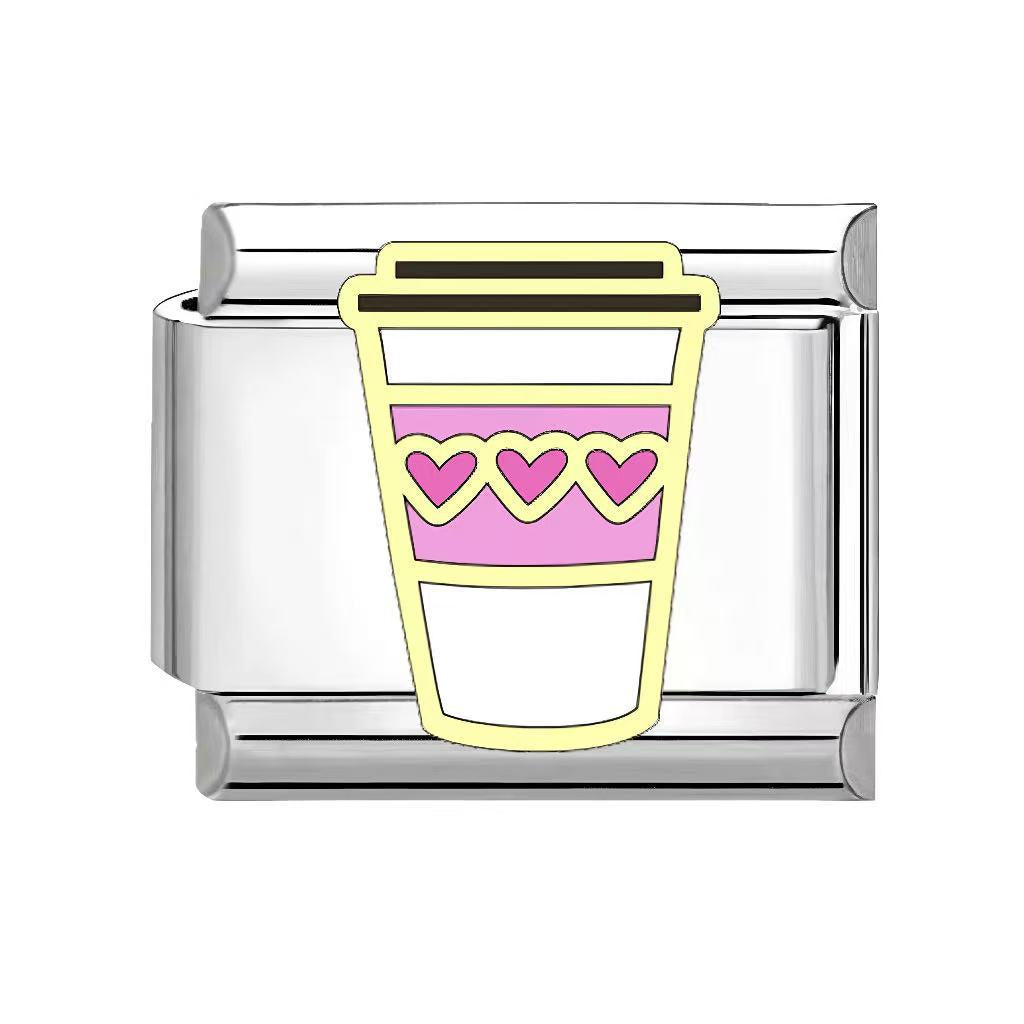 Wholesale Italian Charm Bracelet 9mm DIY Splicing heart Creative Stainless Steel Composable Bracelet