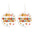 Wholesale Wooden printed school season grade text retro Bohemian autumn earrings