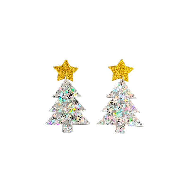 Wholesale Christmas Tree Rainbow Koala Dinosaur Cactus Gingerbread Man Acrylic Earrings ACC-ES-XP012