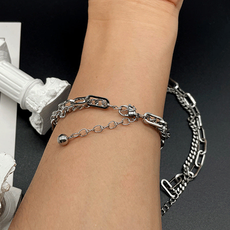 Wholesale Titanium Steel Double-layer Thick Bracelet
