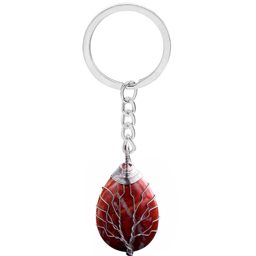 Wholesale Drop Shaped Tree of Life Handmade Wire Wrapped Metal Keychain ACC-KC-YuChan001