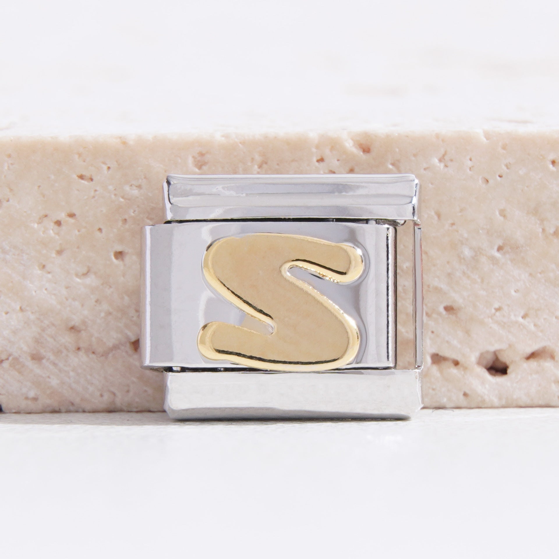 Wholesale Italian Charm Bracelet 9mm DIY Splicing Black Letter Stainless Steel Composable Bracelet