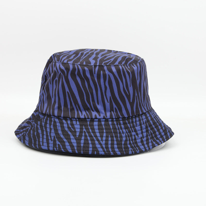 Wholesale  Retro Zebra Fisherman Hat Double-sided Leopard Digital Printed Bucket Hat