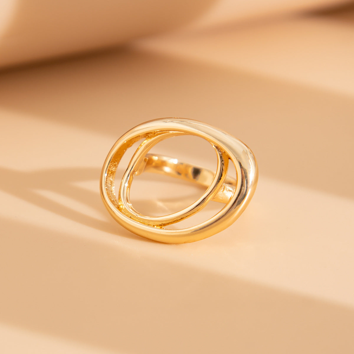 Wholesale Butterfly-shaped alloy double-layer hollow ring set