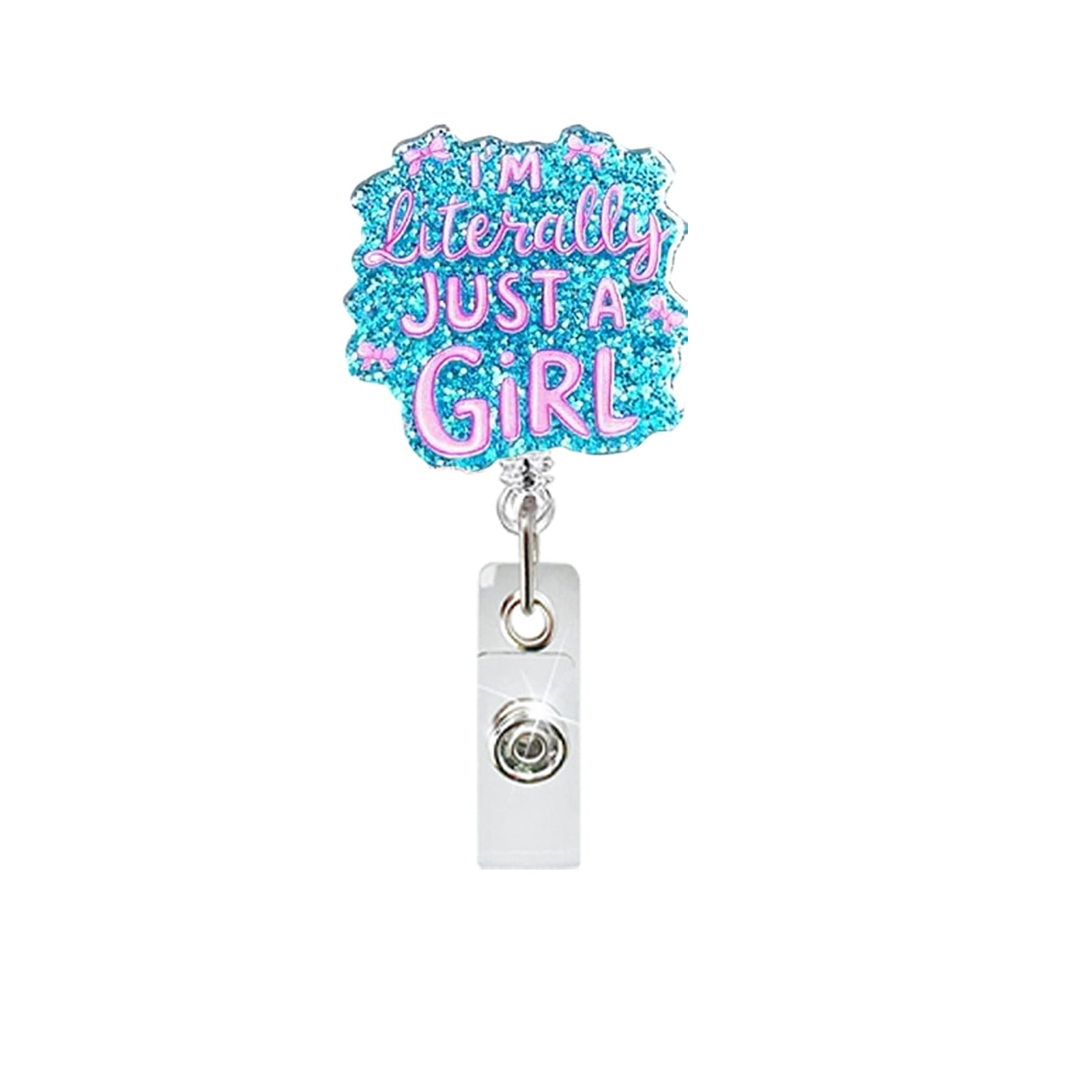 Wholesale Fun Cartoon Acrylic Badge Reel Retractable ID Card Holder Keychain Accessory