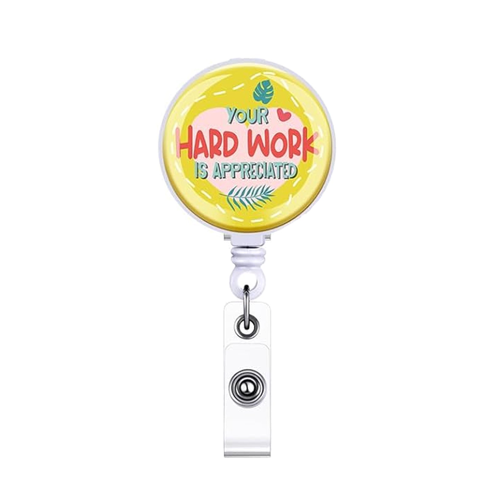 Wholesale Colorful Motivational Quote Acrylic ID Card Holder with Retractable Reel for Everyday Use Gift