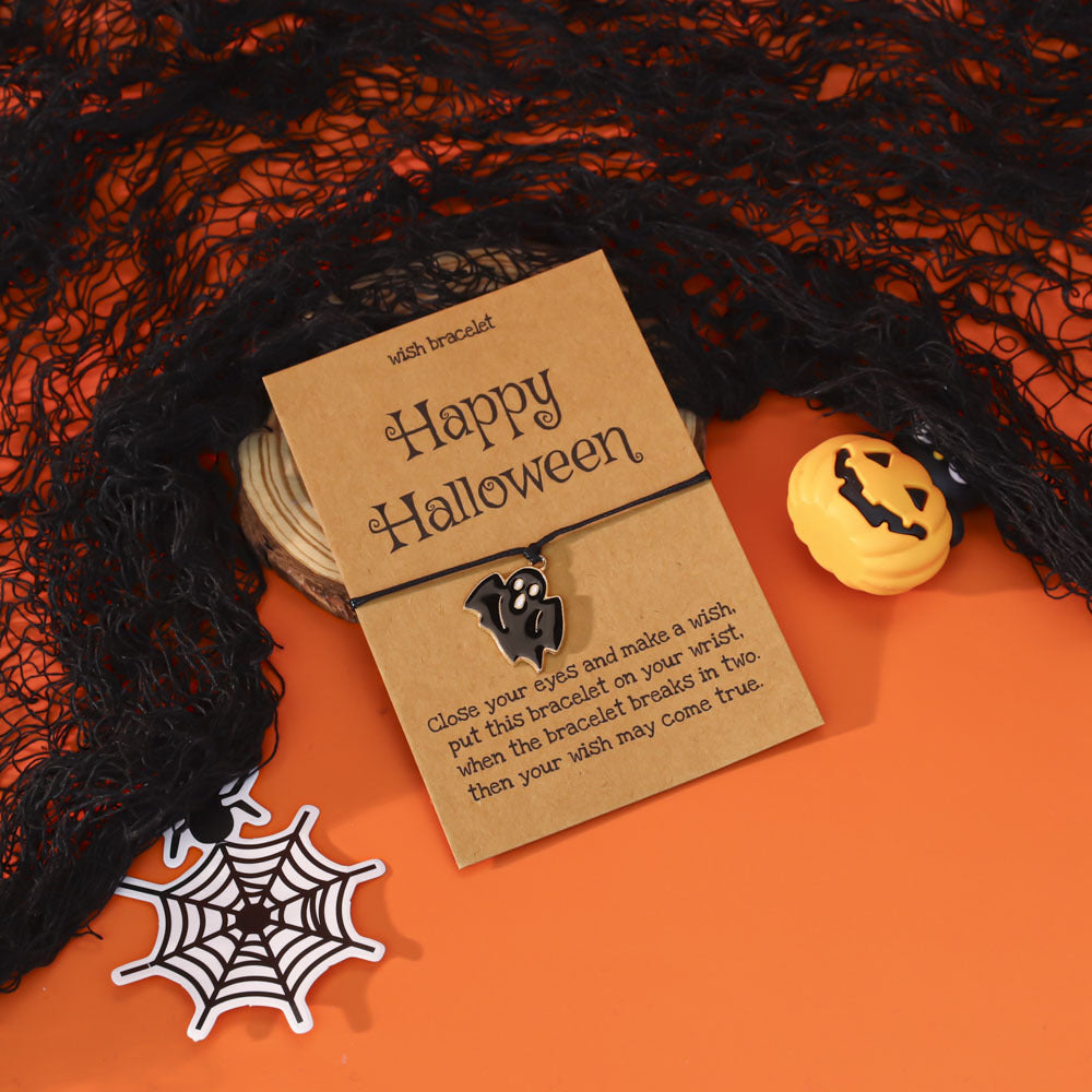 Wholesale  Pumpkin Ghost Bat Drop Oil Bracelet