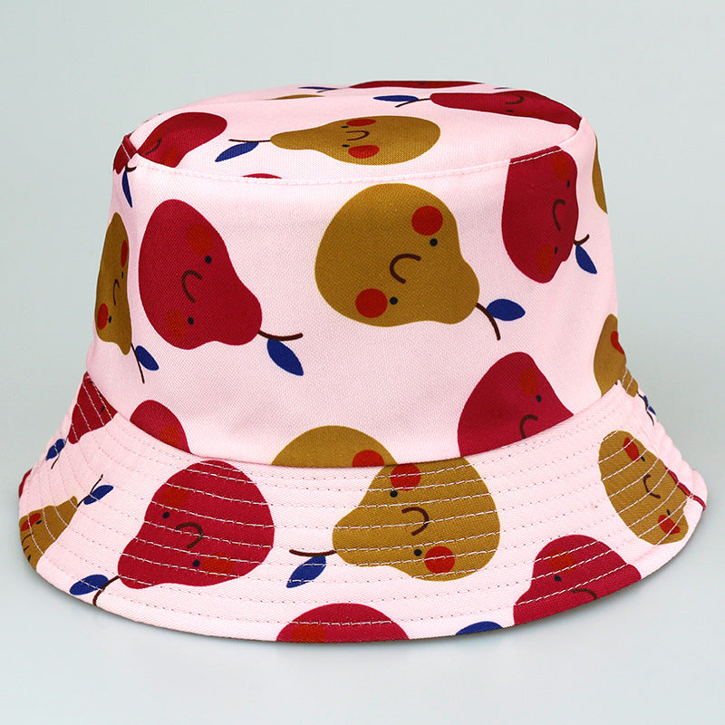 Wholesale Tropical fruit double sided wearing printed pot hat outdoor Bucket Hat