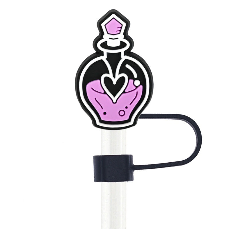 Wholesale Random 100pcs Creative    10mm PVC Soft Straw Tube Cap