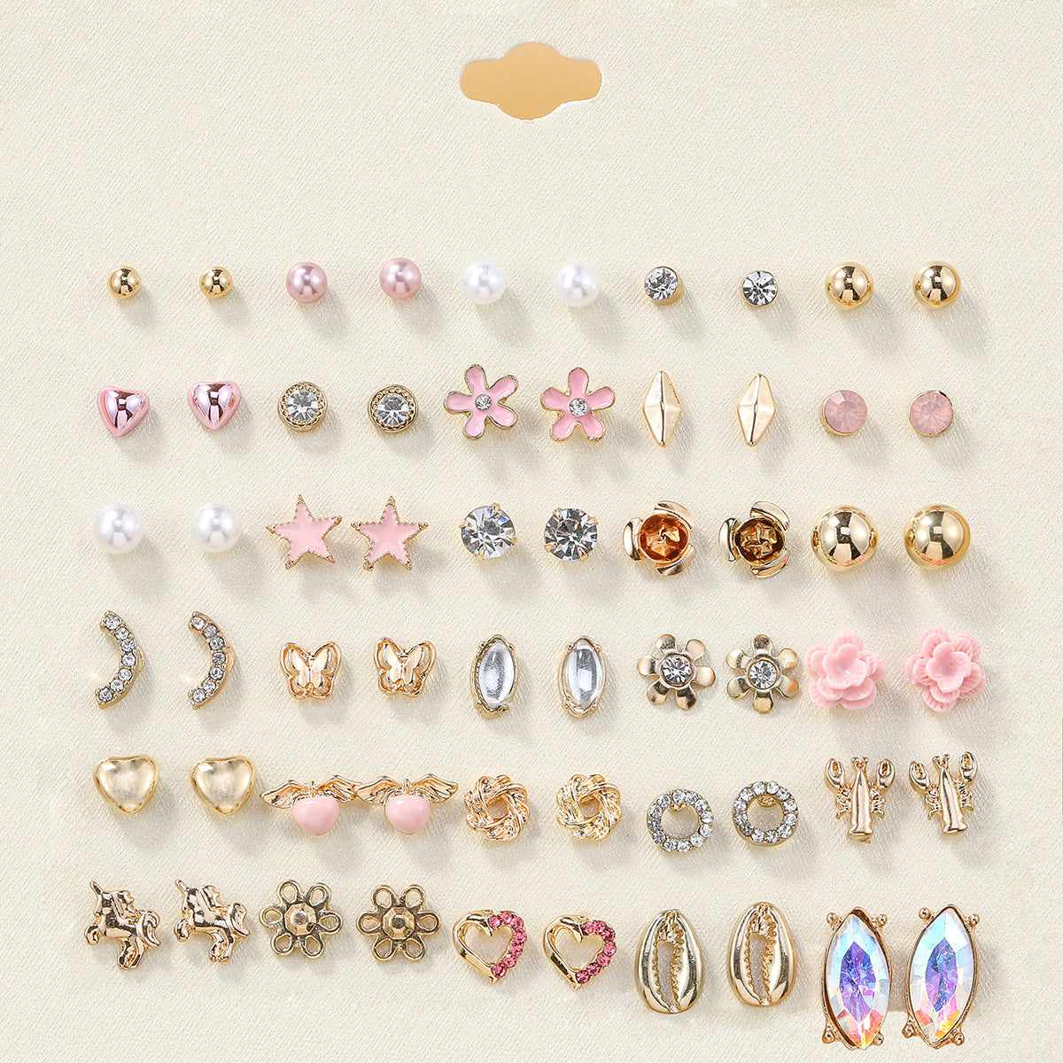 Wholesale 30 pairs/ set of bow flowers starfish butterfly earrings set