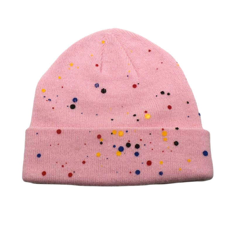 Wholesale  colorful polka dot graffiti knitted hat