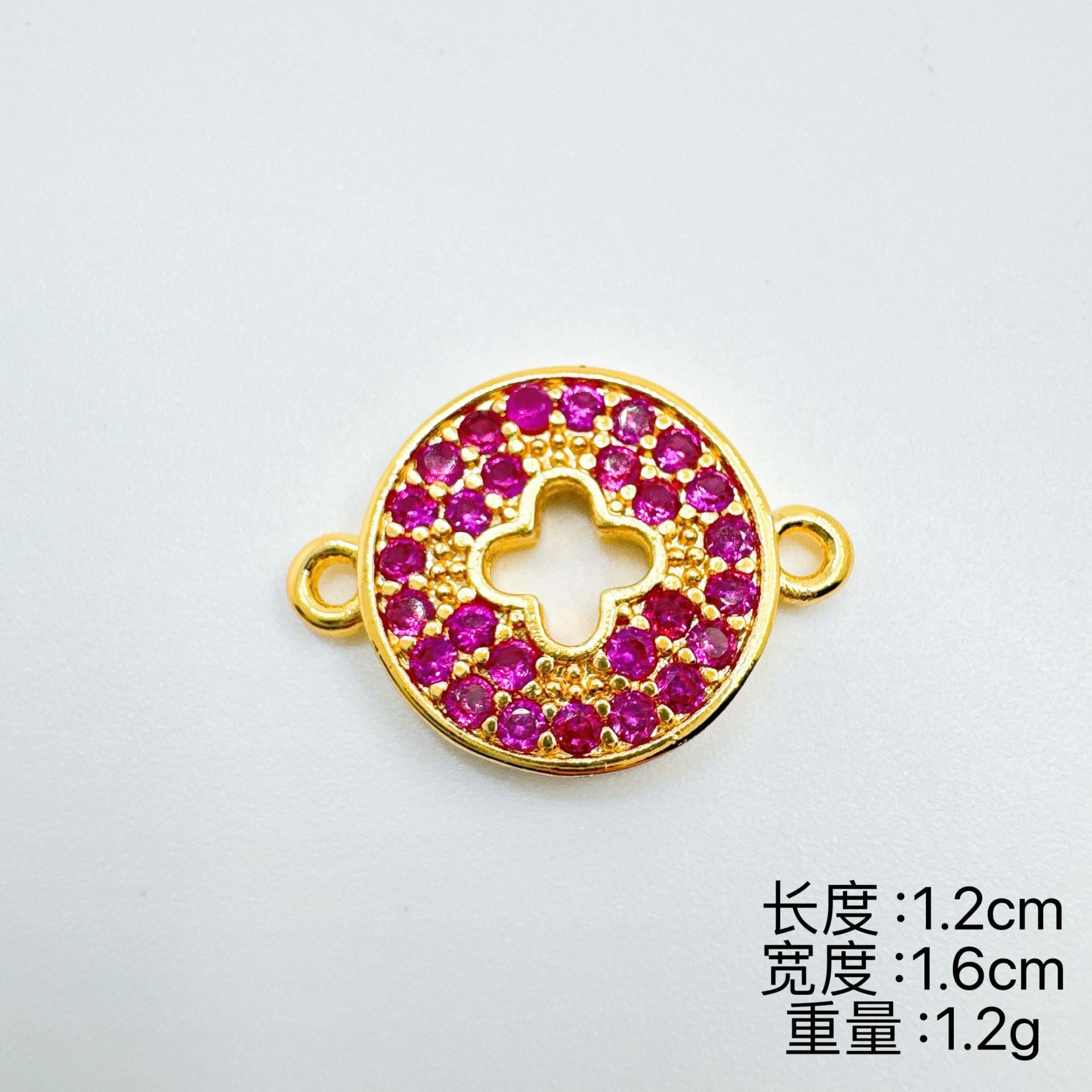 Wholesale 18K Gold Plated Copper Cross Charm Bracelet with Micro Zircon Trendy DIY Jewelry Accessory