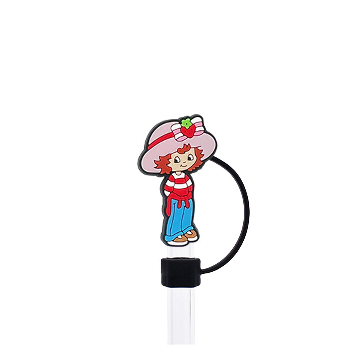Wholesale 10pcs Strawberry Girl Straw Cover Straw Tube Cap